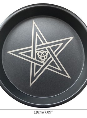 Astrology Moon Star Phase Candlestick Table Altar Plate Stee