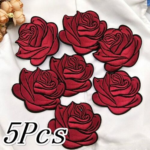 5Pcs New Roses Decals Iron Cloth Patch Patch Decoration Flow