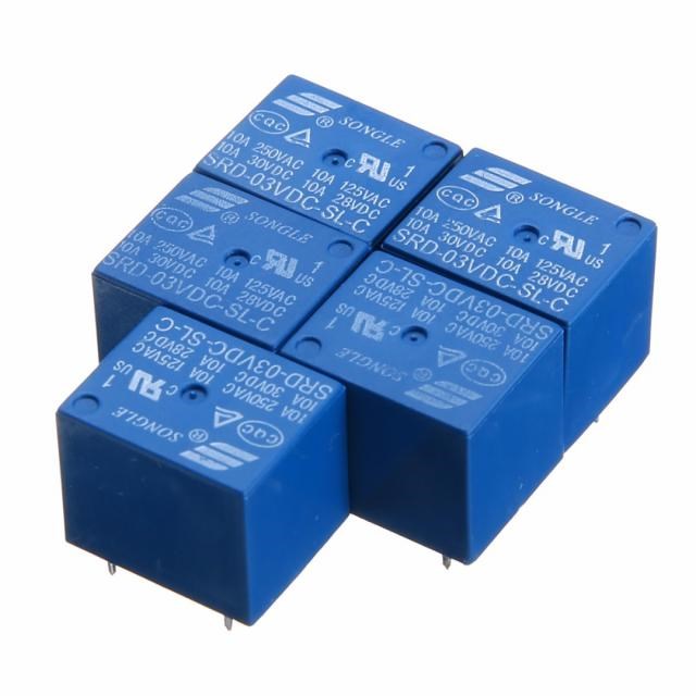 2/5/10pcs Mini Relay 3V DC 10A High Current Power Relays SRD