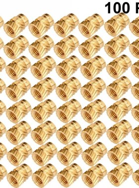 100pcs M3 M3*5.7-OD4.6 Thread Knurled Brass Threaded Heat Se