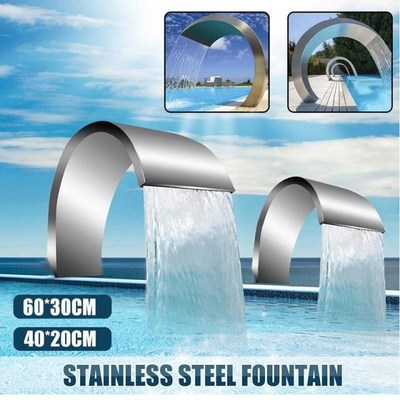 60x30cm/40x20cm Pool Waterfall Stainless Steel Water Spillwa