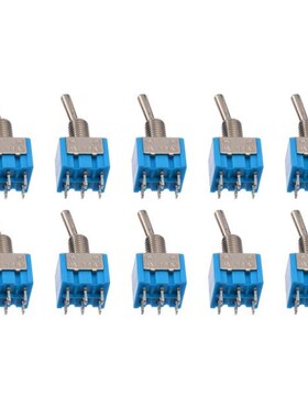 10pcs MTS-202 6-Pin DPDT Switch ON-ON 6A 125V AC Mini Blue E