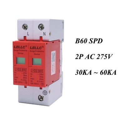 B60-2P 30KA~60KA ~275V AC SPD House Surge Protector Protecti