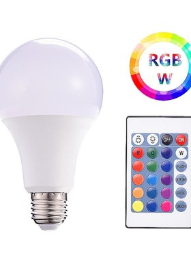 E27 RGB LED Bulb Lights 3W 5W 10W 15W RGB Lamp Changeable Co