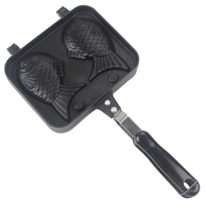 Taiyaki Double Fish Shaped Hot Dessert Waffle Cake Maker Pan
