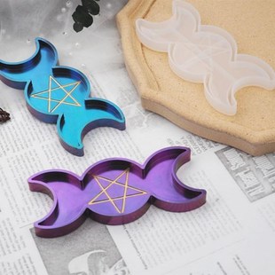 Handmade Moon Star Candle Tray Resin Molds Moon Phase Box Mo