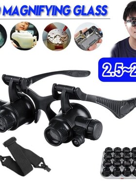 2.5X 4X 6X 8X 10X 15X 20X 25X 8 Lens Loupe Headband Magnifie