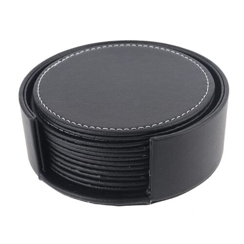 Drink Coasters Set with Holder Round Non-slip Coffee Mug Cup