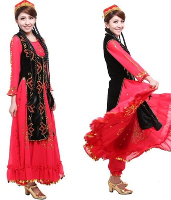 Women Xinjiang dance clothing female dance costume costumes