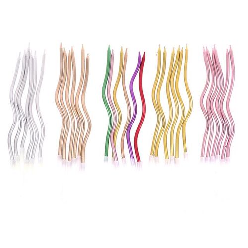 6 Pcs Threaded Candle Curved Spiral Cake Candle Flames Kids