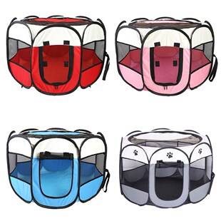 Portable Folding Pet Tent Dog House Octagonal Cage For Cat T