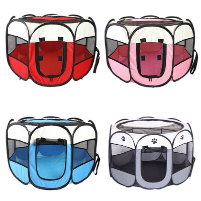 Portable Folding Pet Tent Dog House Octagonal Cage For Cat T