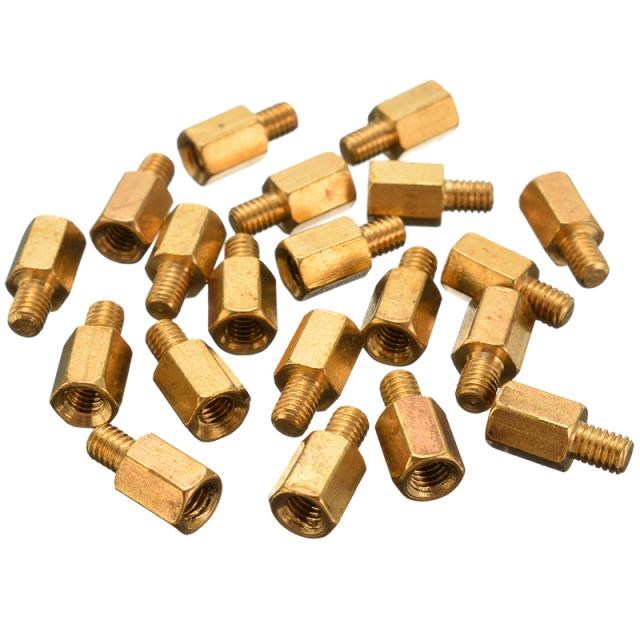 20PCS High Quality M3 6+4mm O4L0 Brass Standoff Hexagonal Sp