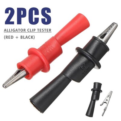 2pcs Insulated 5cm Test Lead Meter Alligator Clip Crocodile