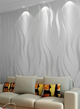 10M Home Improvement High-End Luxury 3D Wave Flocking Wallpa