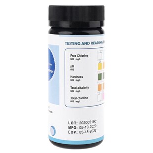 50pcs 5in1 Water Test Strips pH Chlorine Hardness Alkalinity