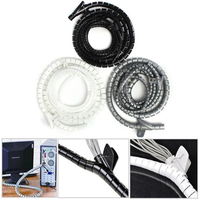 1M 10/25mm Cable Tidy Cord Wire Storage Organising Organizer
