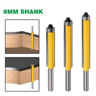 8mm Shank lengthen blade flush Router Bit with bearing trimm