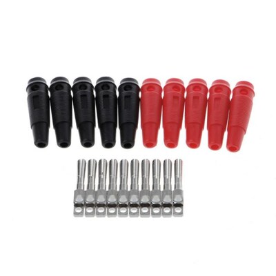 10Pcs 32A 4mm Banana Plug High Current Insulated Shrouded St