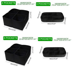 Square Grow Bag Veg Tomato Flower Planters Bag Non-Woven Reu