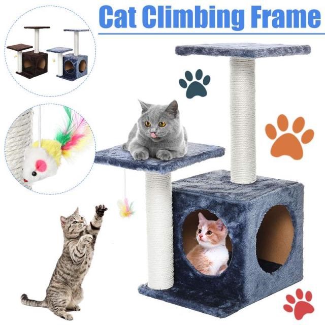 Pet Cat Tree Toy Condo Cat Scratcher Climbing Tower Tree Toy