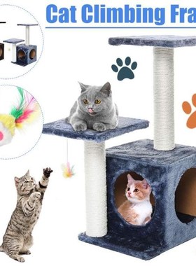 Pet Cat Tree Toy Condo Cat Scratcher Climbing Tower Tree Toy