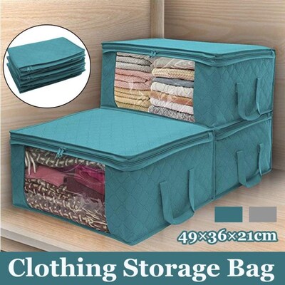 49x36x21cm Folding Storage Bag Non-Woven Fabric with Zipper