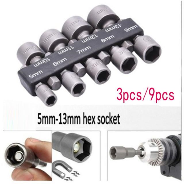 3pcs rubber strip set with hexagonal power socket rod 5-13mm