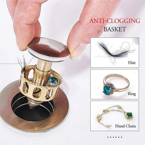 Universal Wash Basin Bounce Drain Filter Sink Drain Vanity S