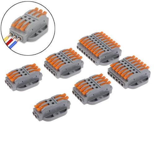 2pcs PCT-223 Wire Connectors Docking Guide Rail Type Push Fa