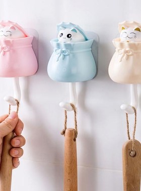 Cute Cat Strong Sticky Hooks 适用于 Hanging Keys Coats Bag W