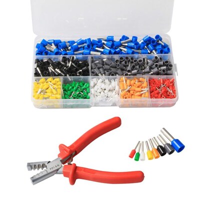 800Pcs Cable Wire Connector Crimping Terminal +1PC Hand Ferr