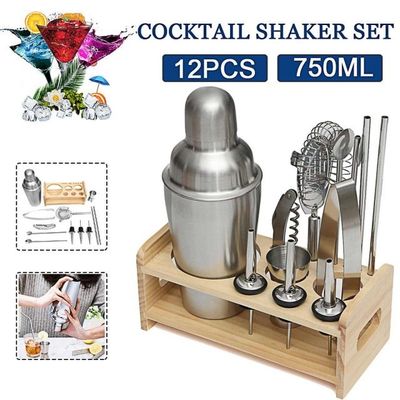 12Pcs 750ML Cocktail Shaker Stainless Steel Wine Martini Bos