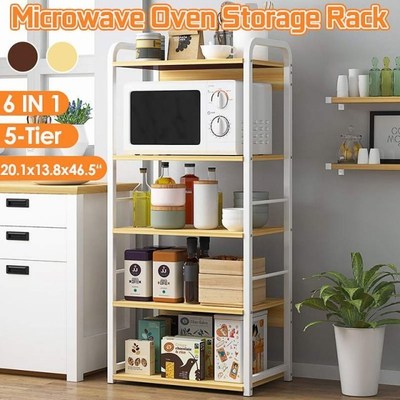 5-Tier Shelf Kitchen Microwave Rack Multi-layer Multi-functi
