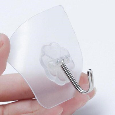 10/20Pcs Transparent Hooks Strong Self Adhesive Door Wall Ha