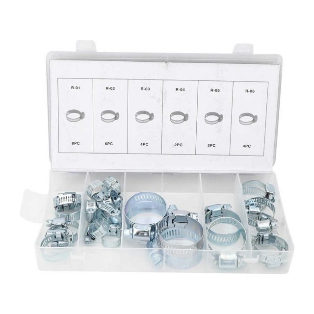 26PCs Hose Clamp Set Pipes Clip Fixed Tool Anti-Oxidation Hi图片