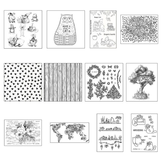 Cartoons Flowers Silicone Clear Seal Stamp DIY Scrapbook Emb