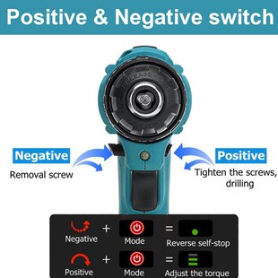 48V 25+3 Torque Cordless Impact Drill Hammer Electric Screwd