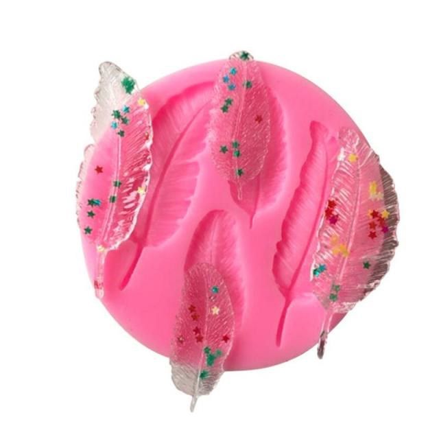 3D Feather Sugarcraft Silicone Mold Fondant Molds Cake Decor图片