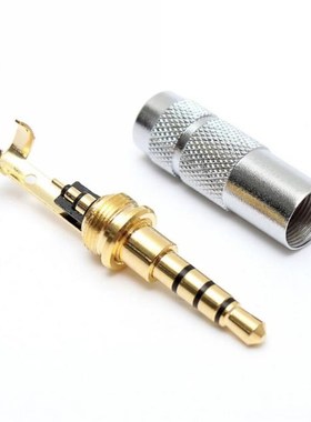 New 4 Pole 3.5mm Stereo Headphone Male Plug Jack Audio Solde
