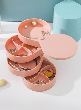 Multilayer Advanced Jewelry Boxs Rotatable Plastic Jewelry C