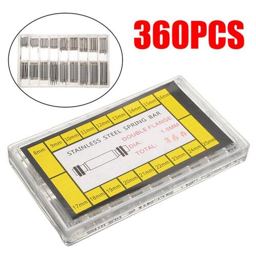360pieces 8-25mm Professional Watch Band Spring Bars Strap L
