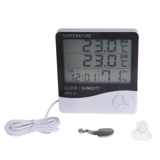 LCD Digital Temperature Humidity Meter HTC-2 Home Indoor Out