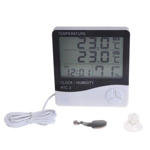LCD Digital Temperature Humidity Meter HTC-2 Home Indoor Out