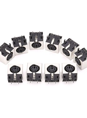 10pcs Mini 6-pin Din Socket Connectors PS-2 Female Plug PCB