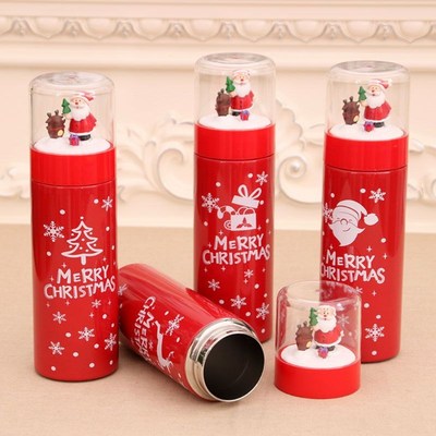 Christmas Stainless Steel Vacuum Flask Tree Sock Elk Santa C