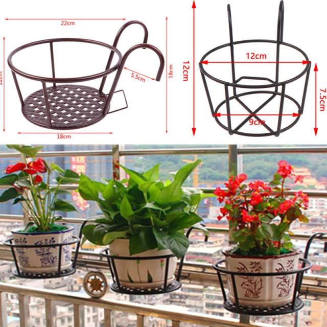 3Sizes Outdoor Hanging Basket Plant Iron Racks Garden Suppli