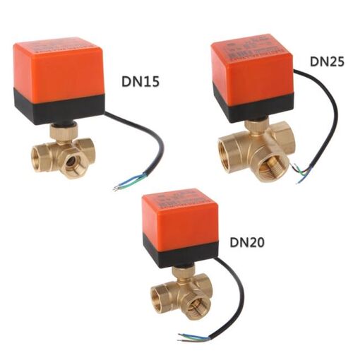 AC 220V DN15 DN20 DN25 Electric Motorized Brass Ball Valve 3