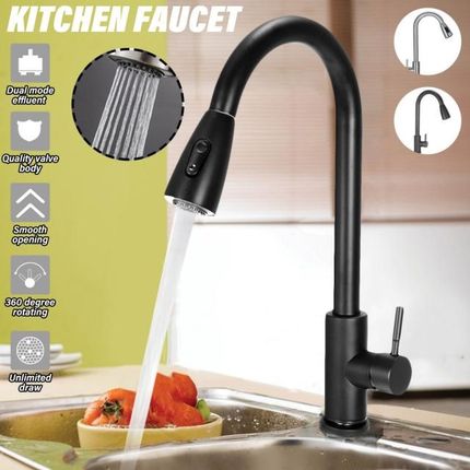 Stainless steel Kitchen Faucet Single Hole Pull Out Spout Ki