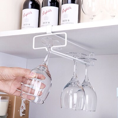 Stemware Inverted Storage Shelf Wine Glass Holder Hanging Ir